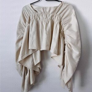 Muse Cream Draped Women's Blouse